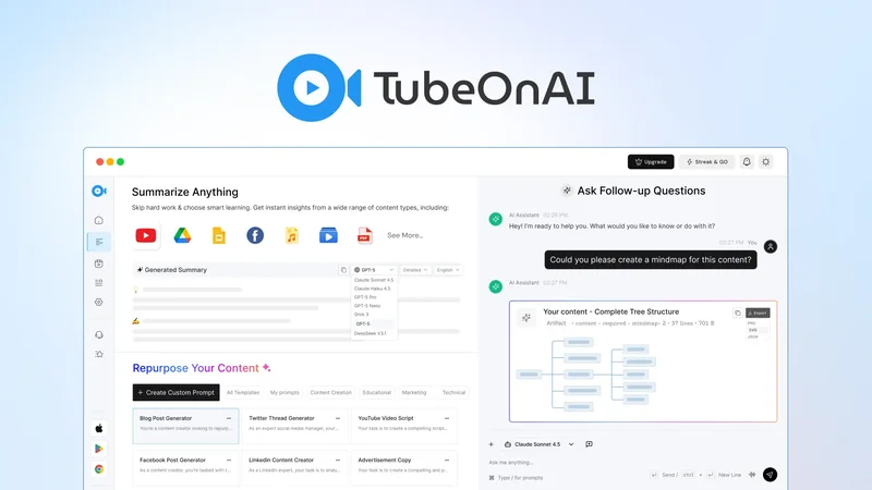 TubeOnAI screenshot