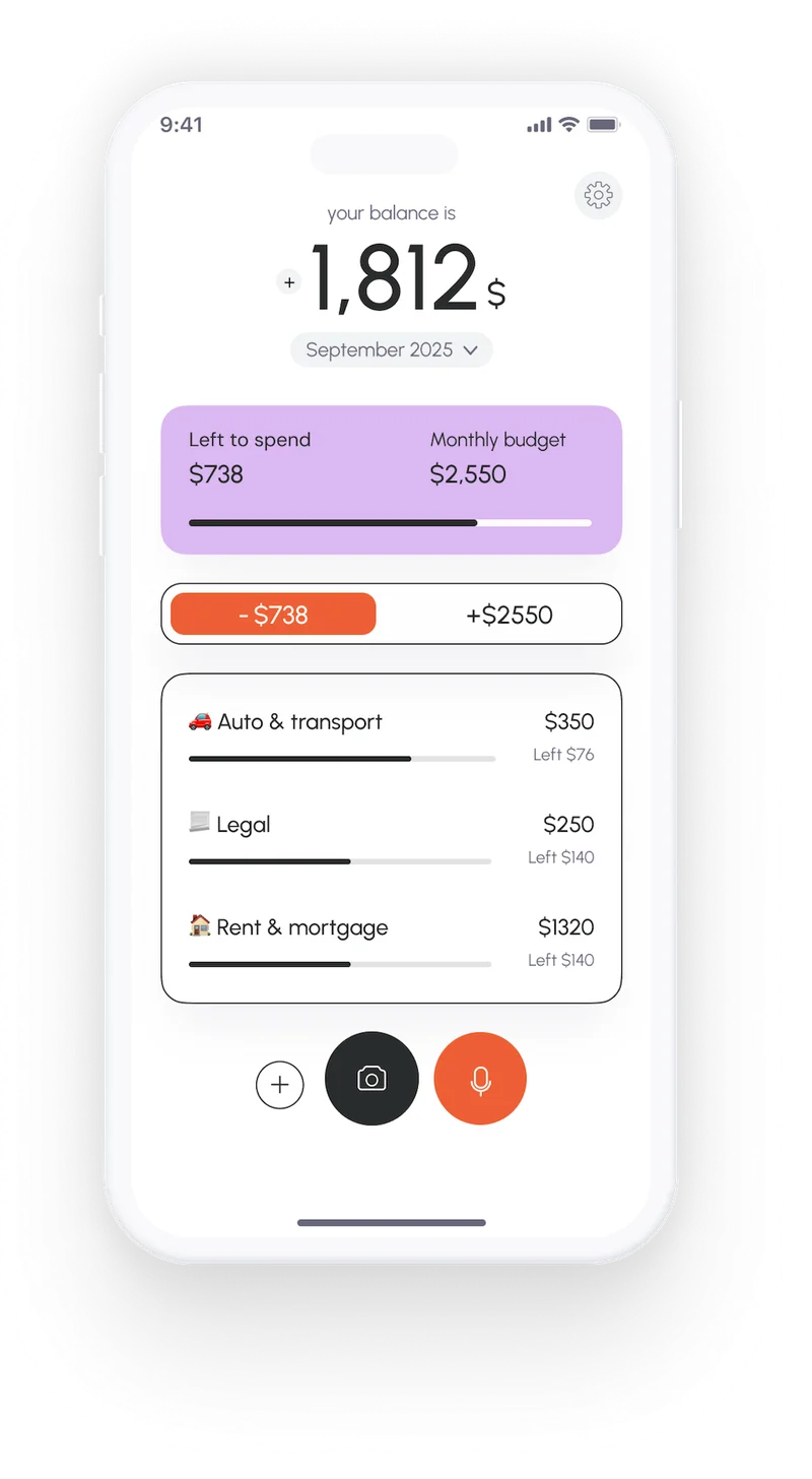 Vossa: AI expense tracker screenshot