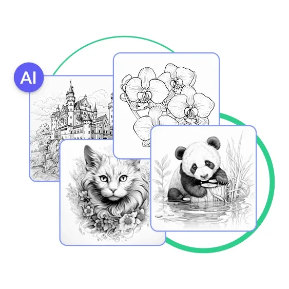 AI Coloring Page Generator Online by Mimi Panda screenshot