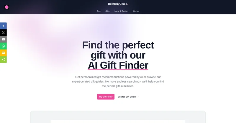 BestBuyClues - AI Gift Finder & Expert Curated Gift Guides screenshot