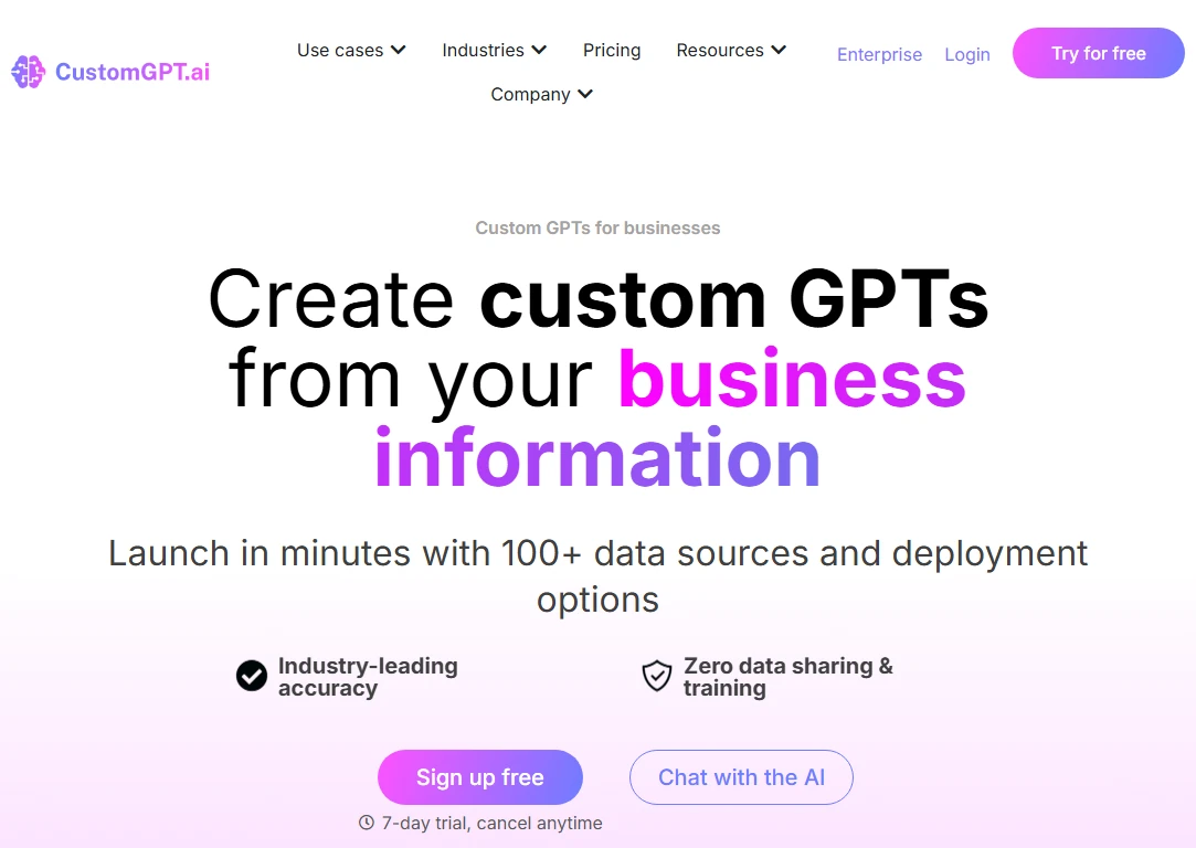 CustomGPT.ai screenshot