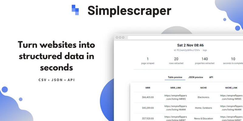 Simplescraper screenshot