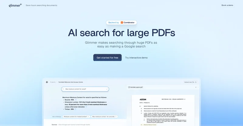 Glimmer.com screenshot