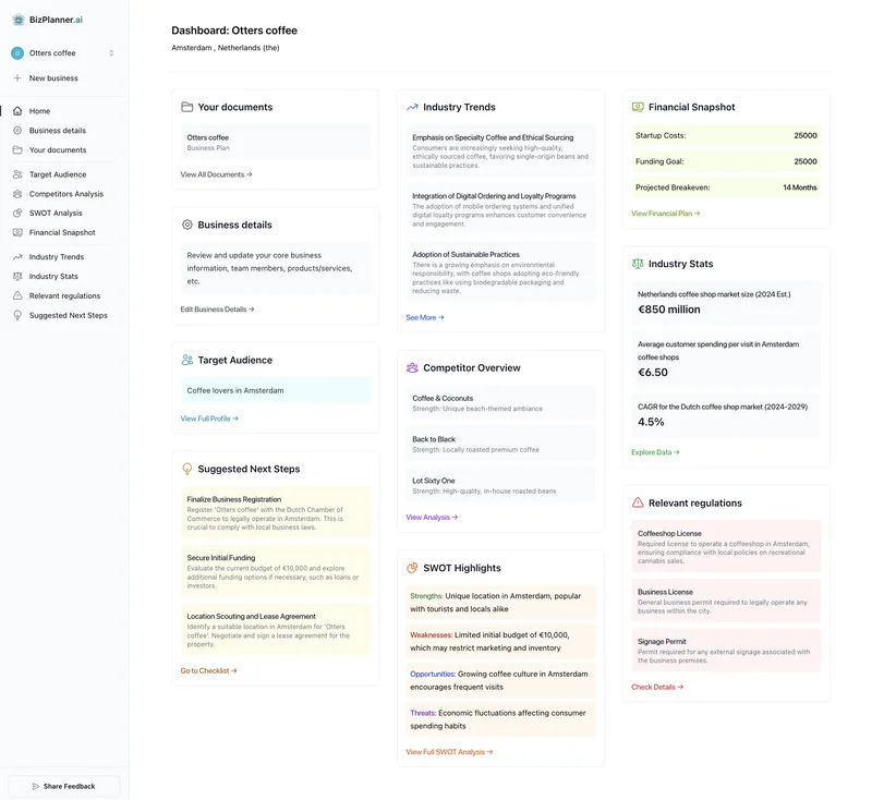 BizPlanner AI screenshot