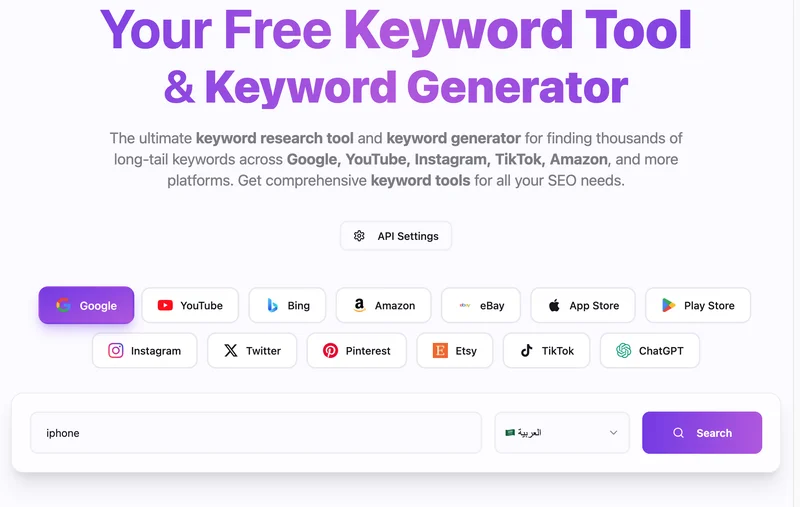 YouKeywordTool.com screenshot