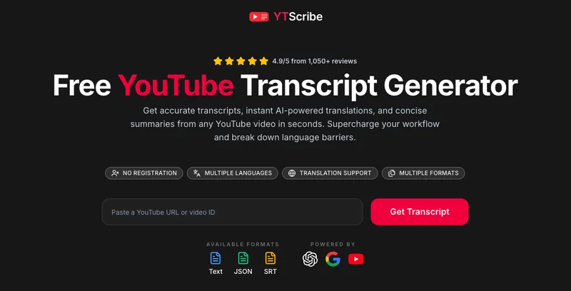 YTScribe screenshot