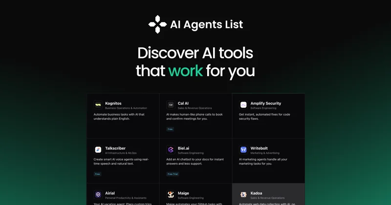AI Agents List screenshot