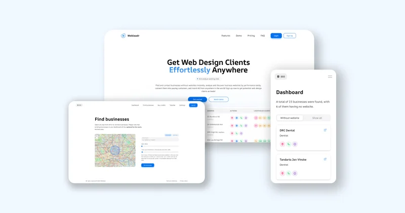 Webleadr screenshot