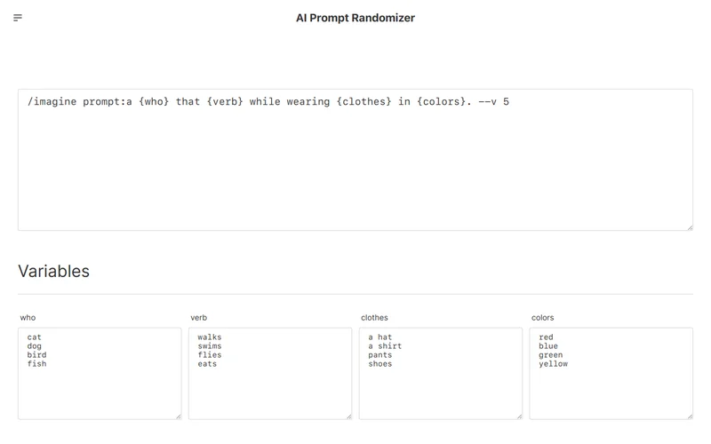 AI Prompt Randomizer screenshot