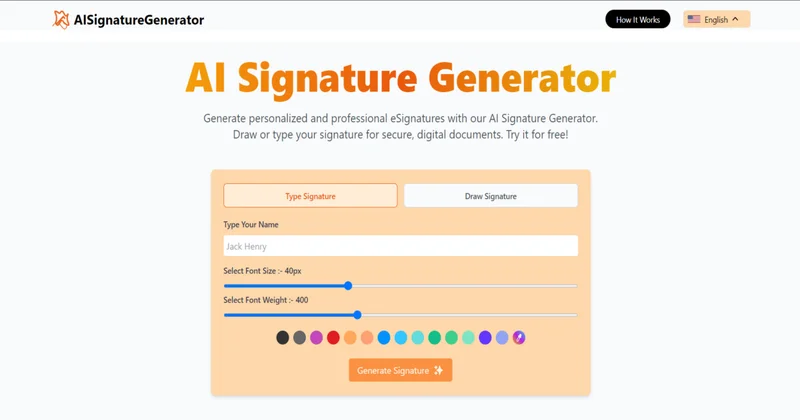 AI Signature Generator screenshot