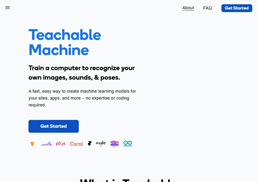 Teachable Machine screenshot