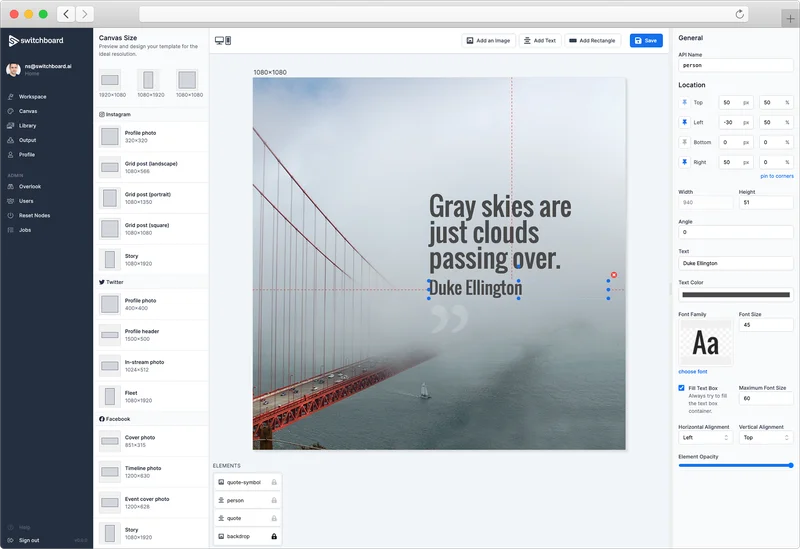 Switchboard Canvas screenshot