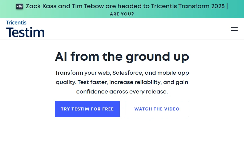 Testim screenshot