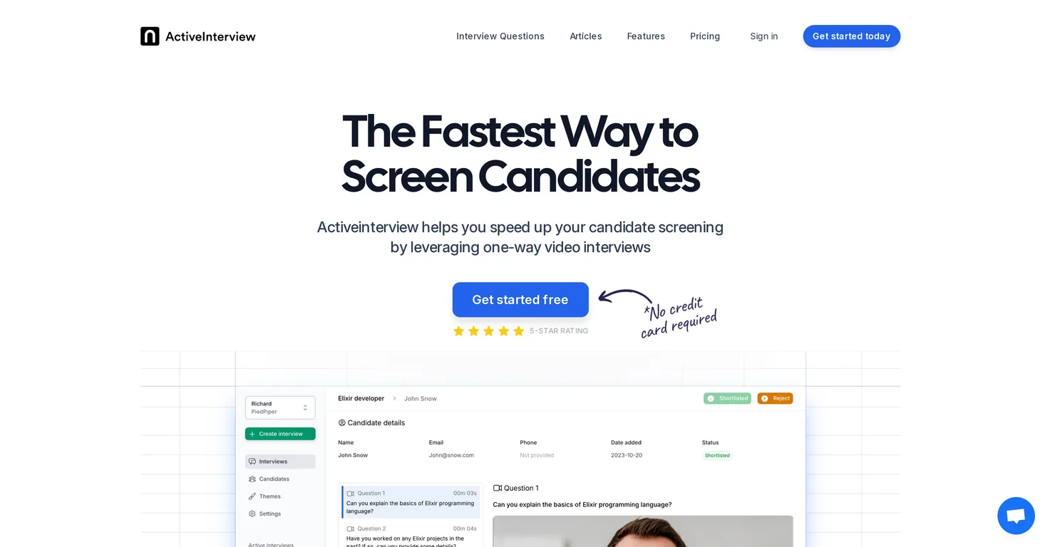 ActiveInterview screenshot