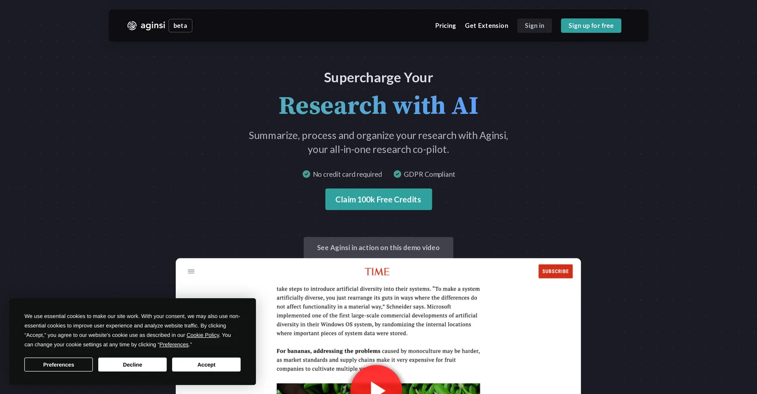 Aginsi screenshot