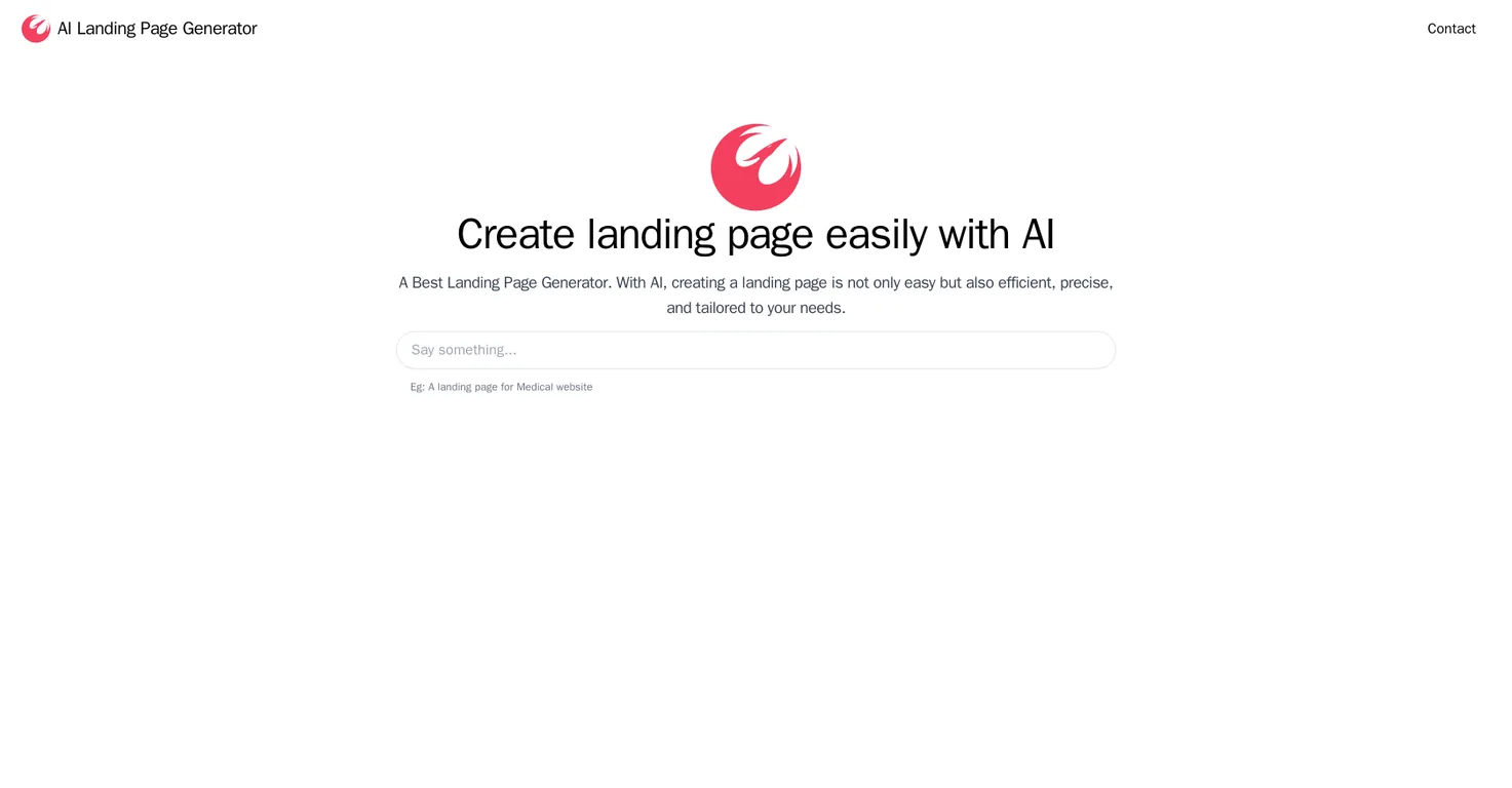 AI Landing Page Generator screenshot