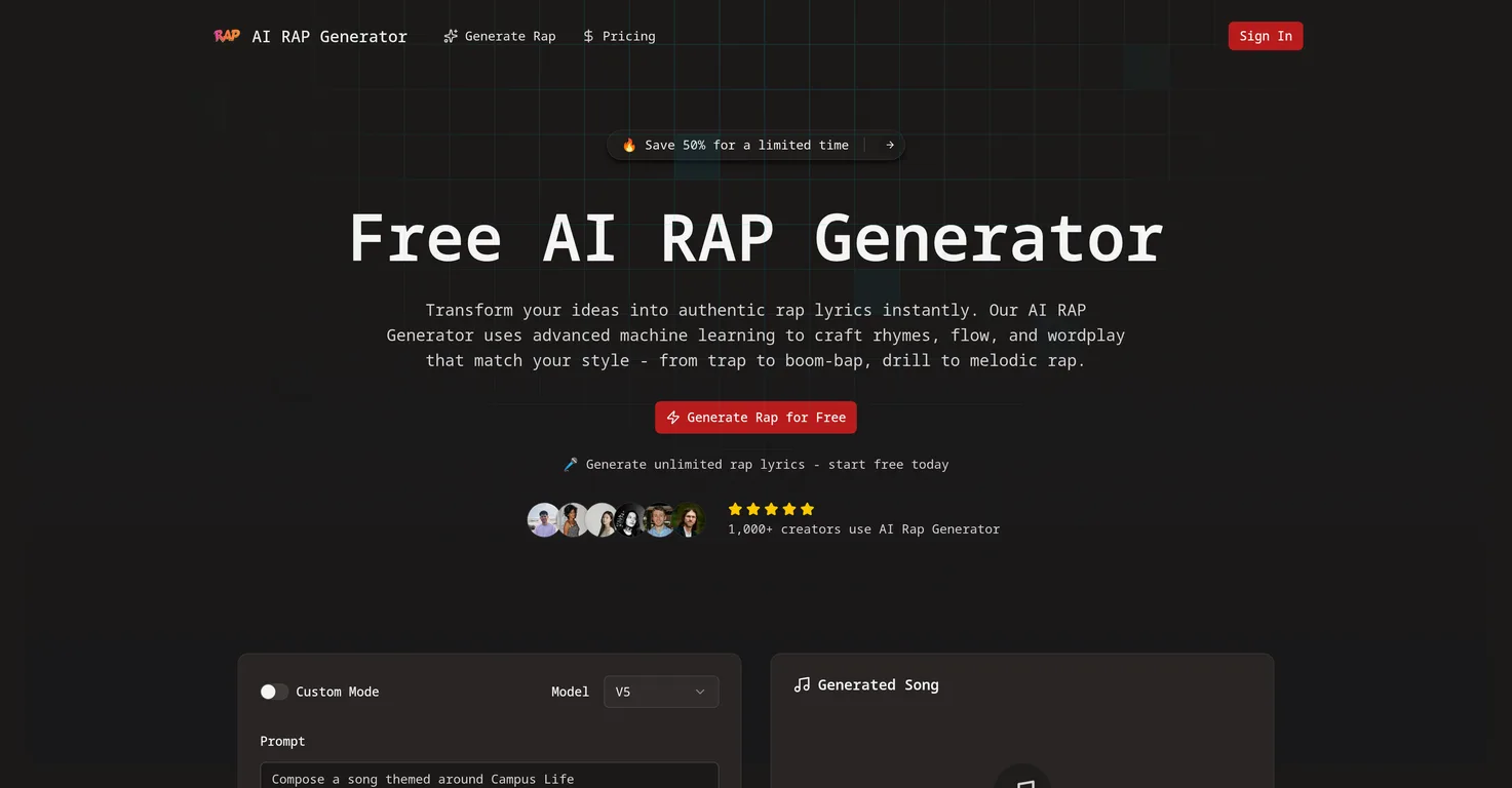 AI Rap Generator screenshot