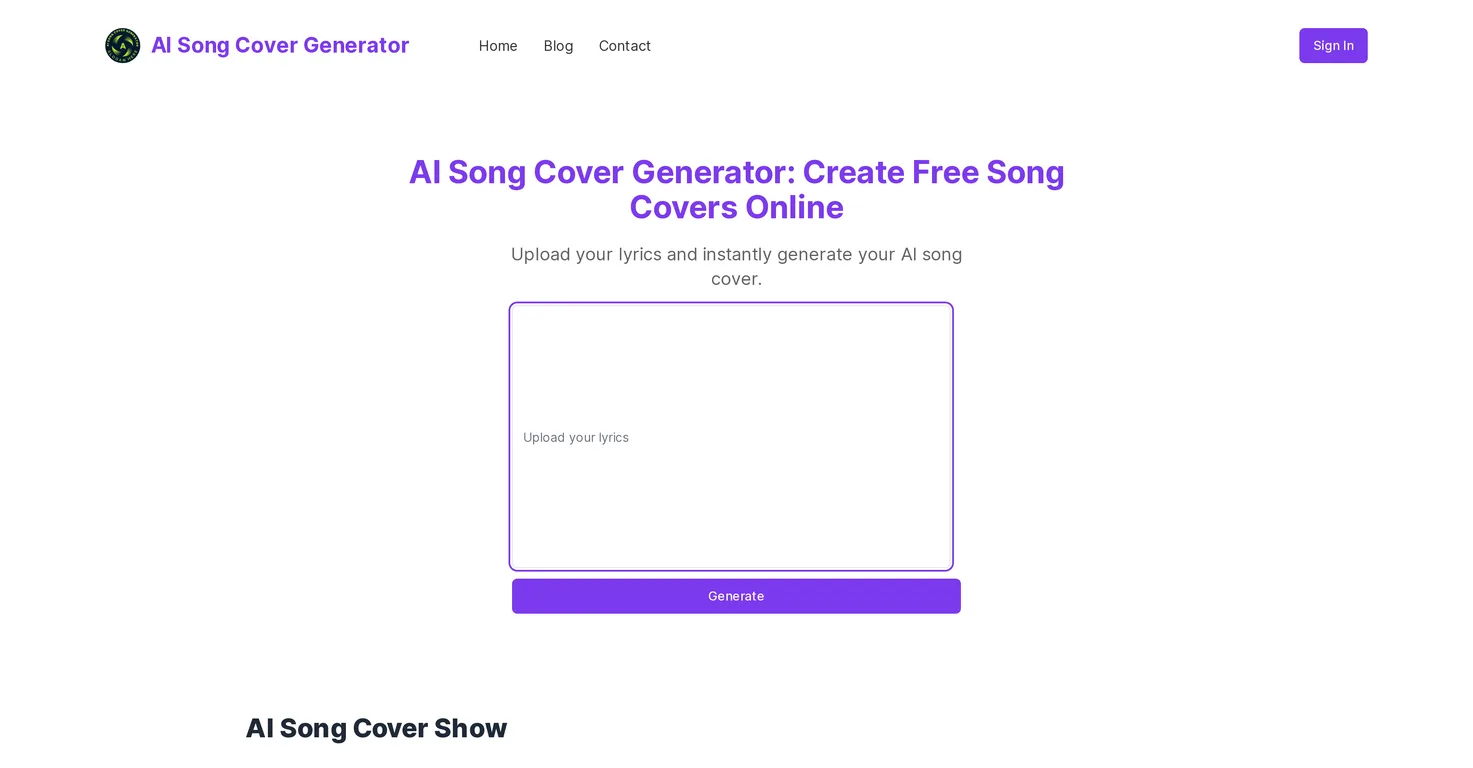 AI Song Cover Generator screenshot