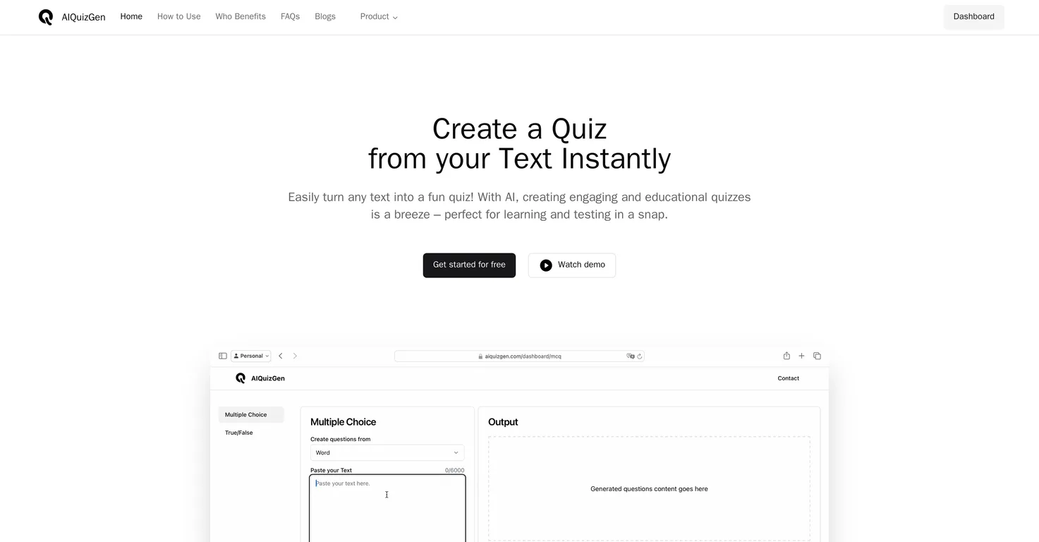 AIQuizGen screenshot