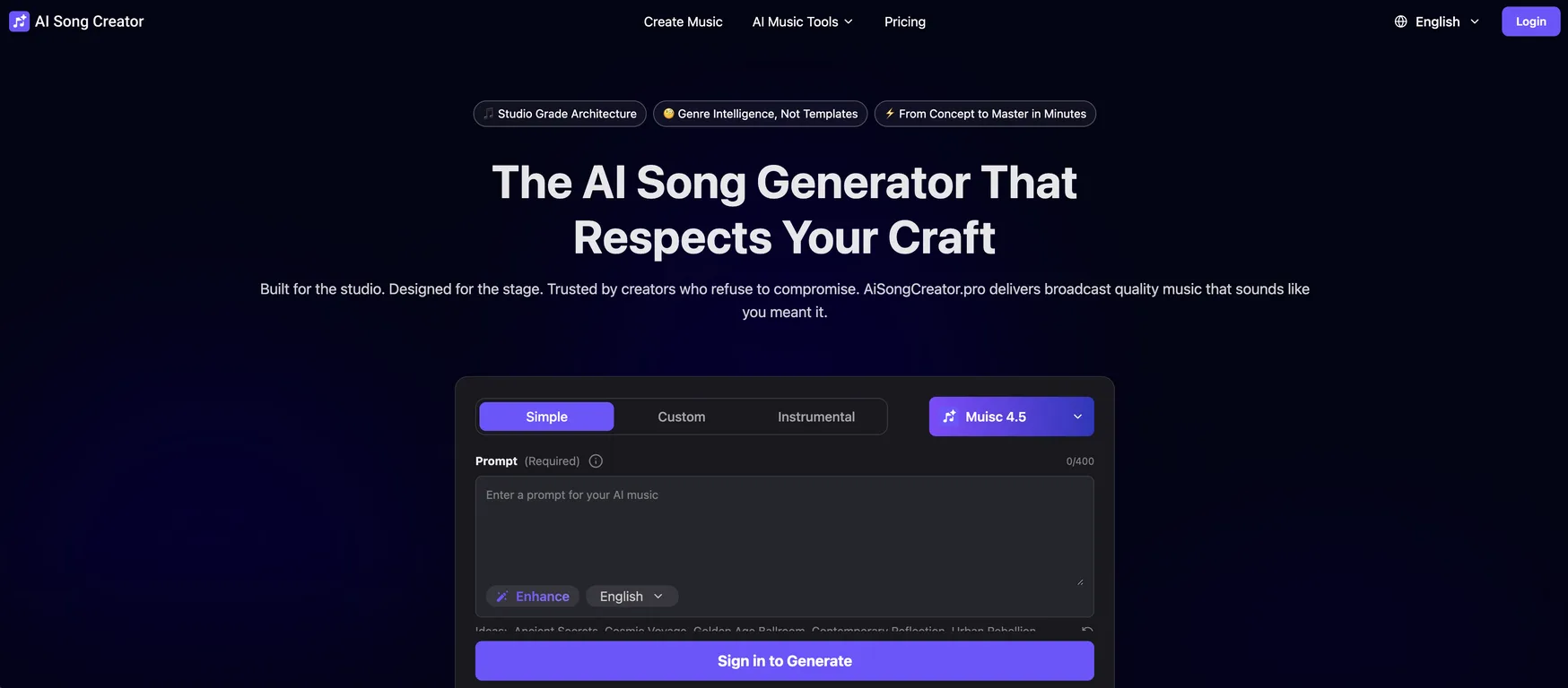 AiSongCreator.pro screenshot