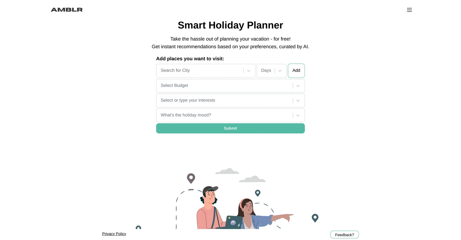 AMBLR - AI Travel Planner screenshot