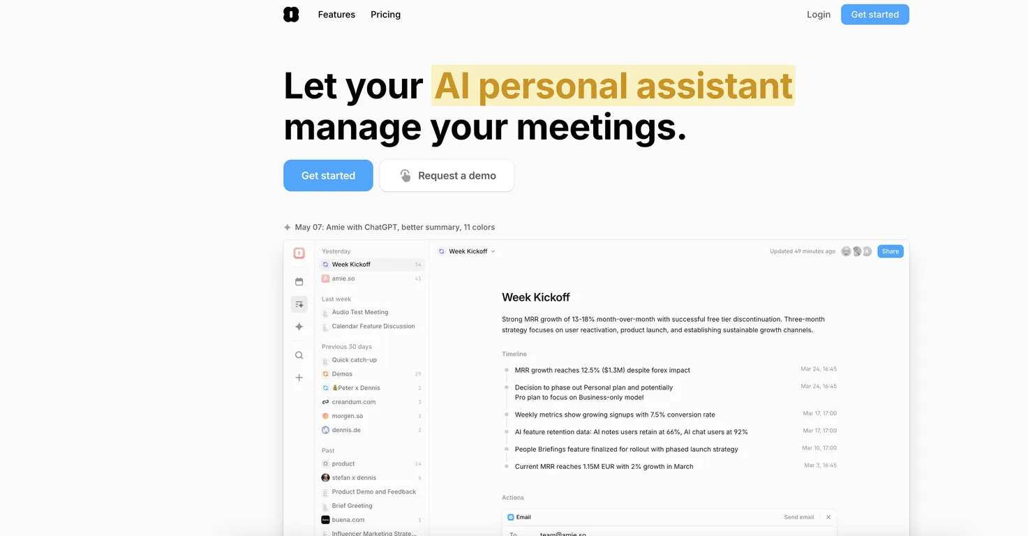 Amie - AI Note Taker screenshot