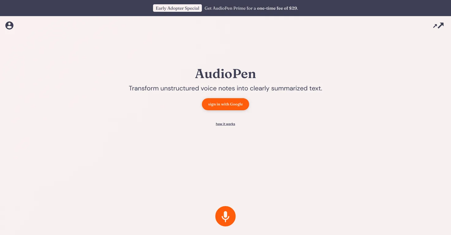 Audiopen screenshot
