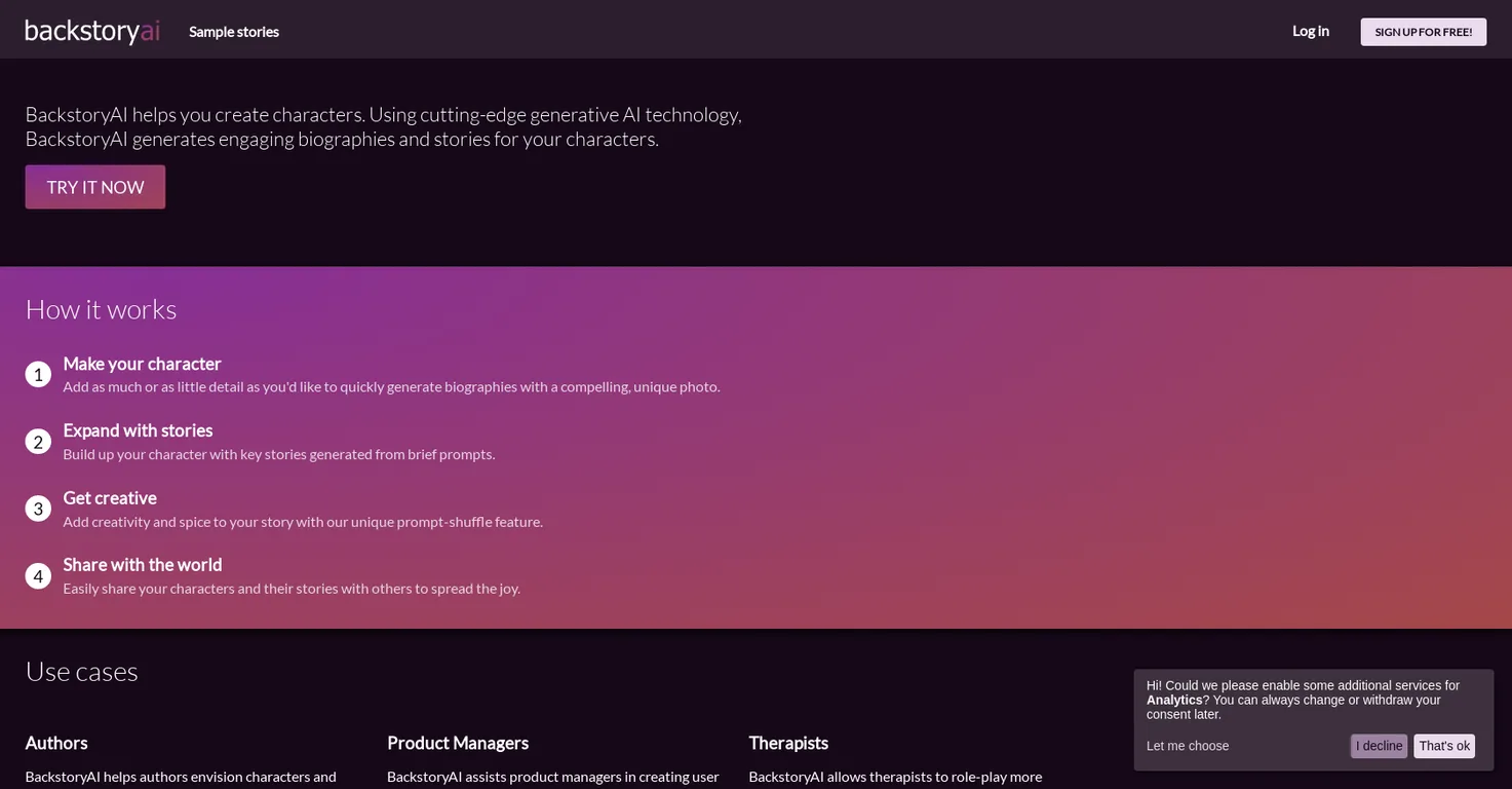 BackstoryAI screenshot