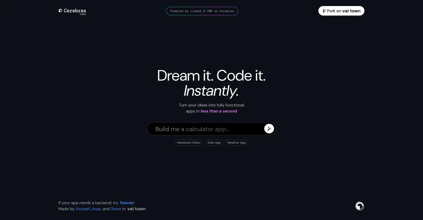 CerebrasCoder screenshot