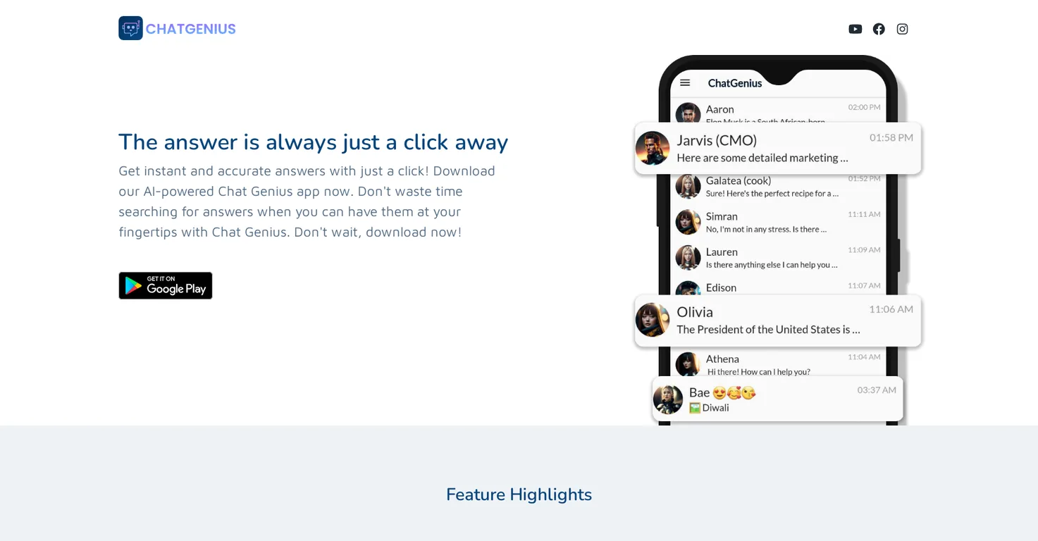ChatGenius screenshot