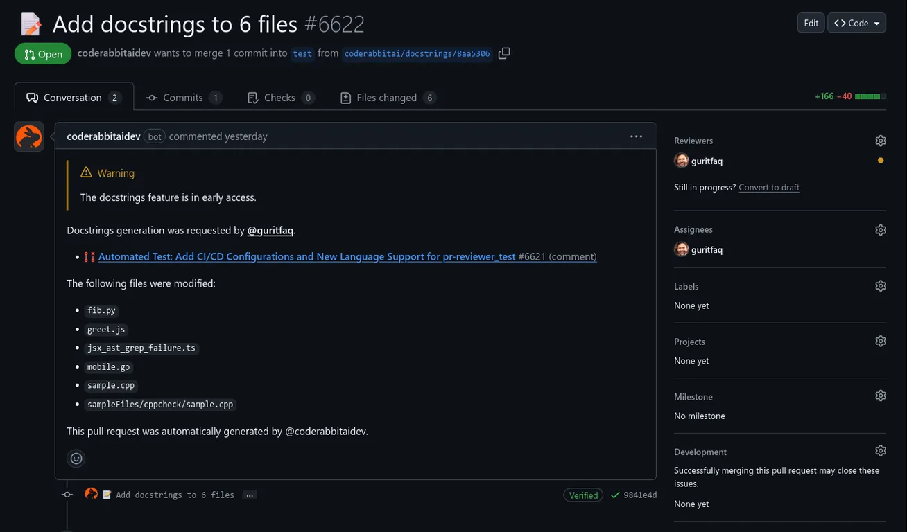 Coderabbit screenshot