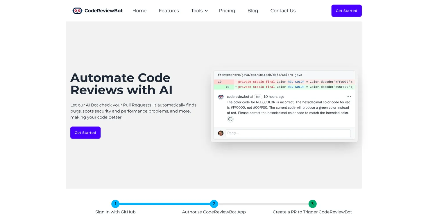 CodeReviewBot screenshot