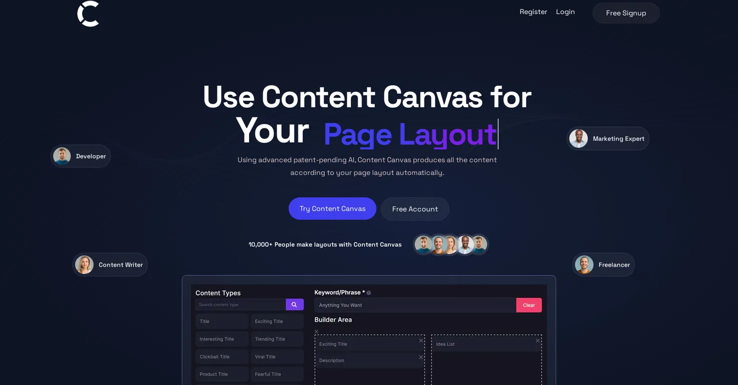 Content Canvas screenshot