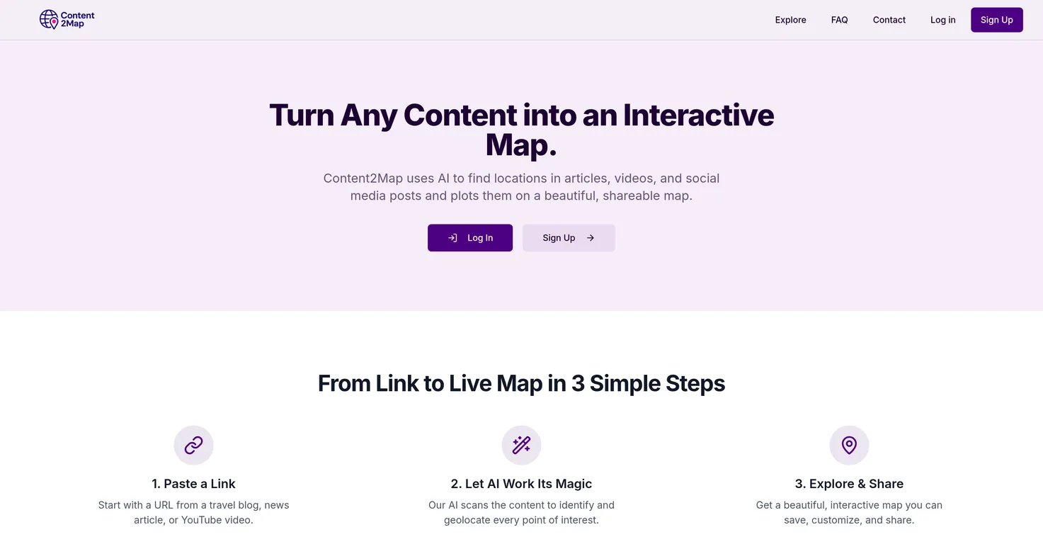 Content2Map screenshot