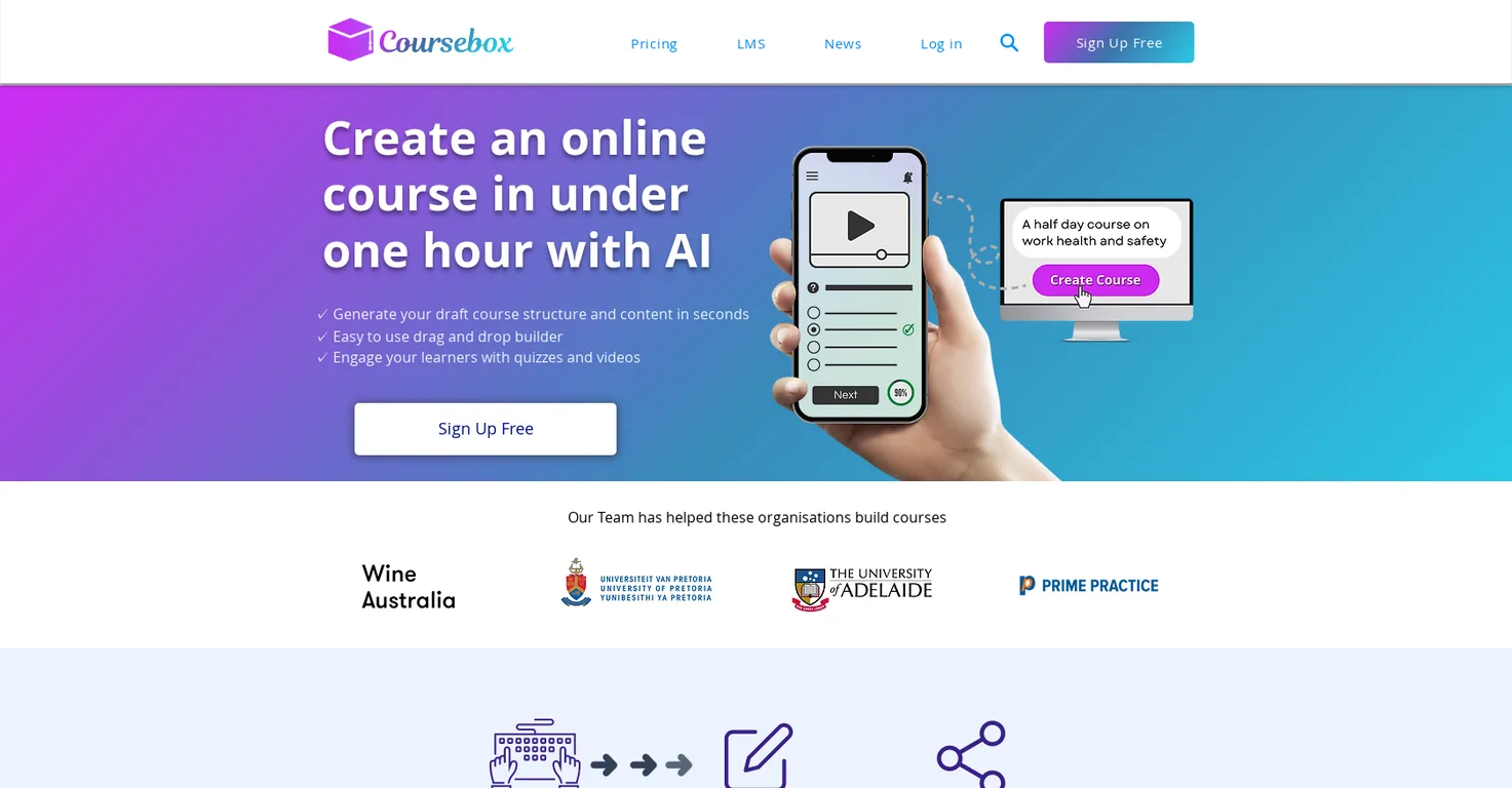 Coursebox screenshot