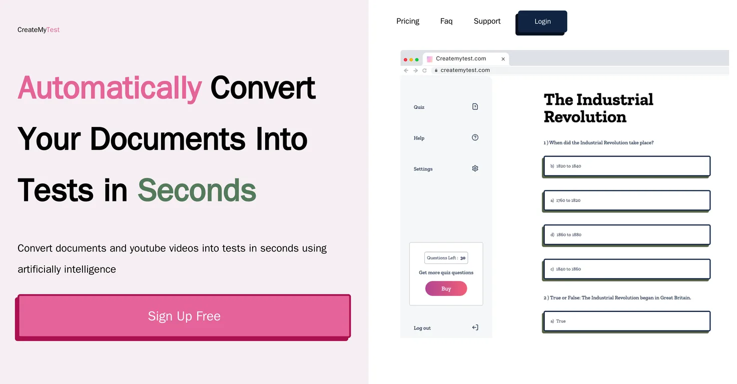 CreateMyTest screenshot