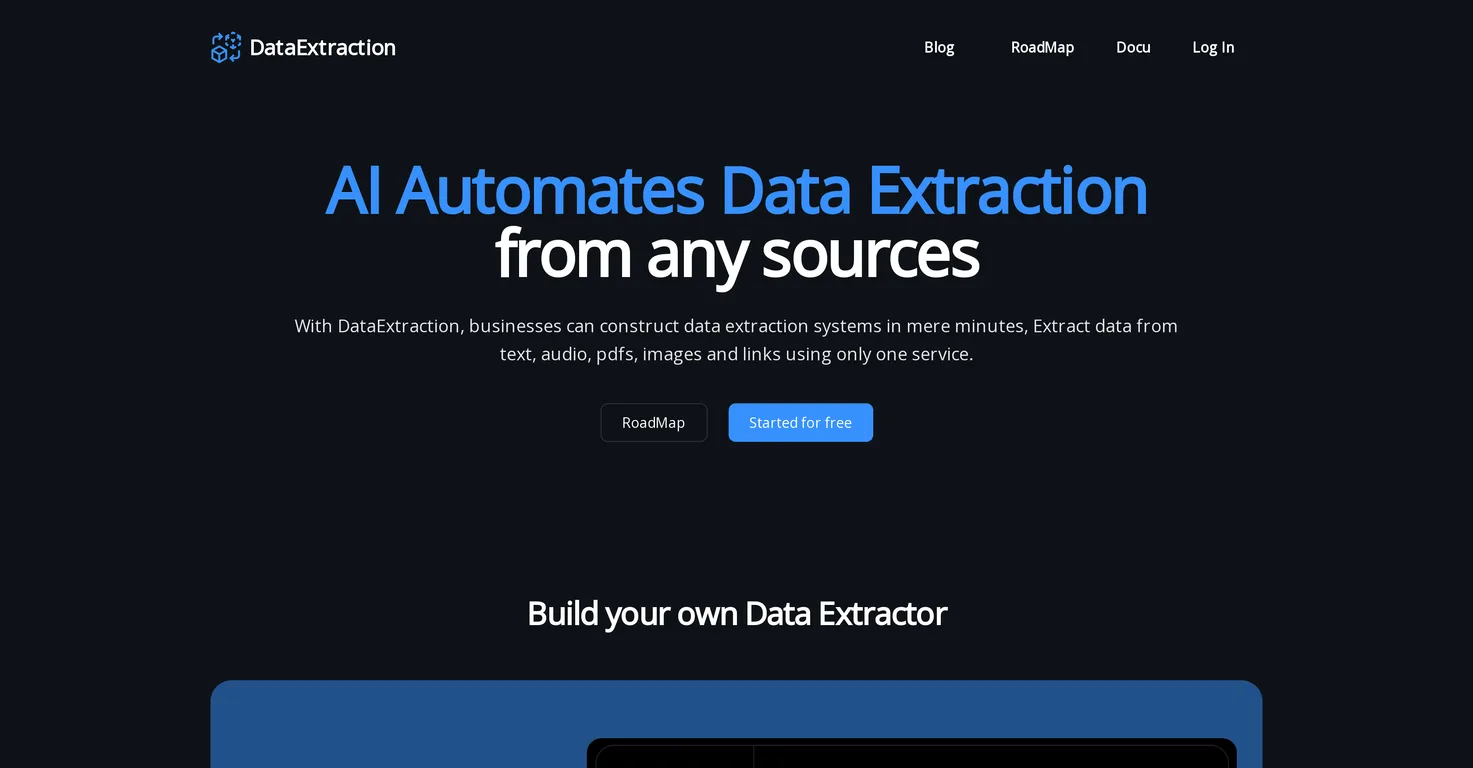 Data Extraction screenshot