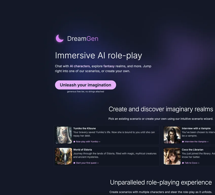DreamGen Role-Play screenshot