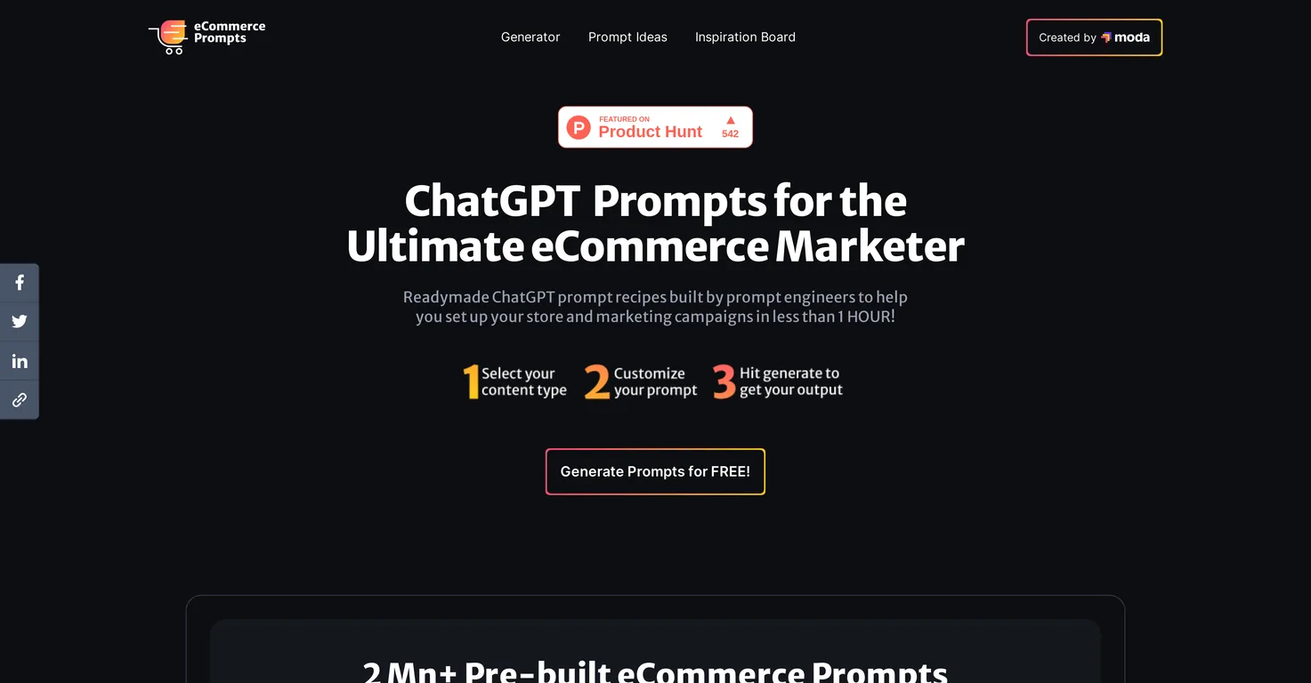 eCommerce ChatGPT Prompts screenshot