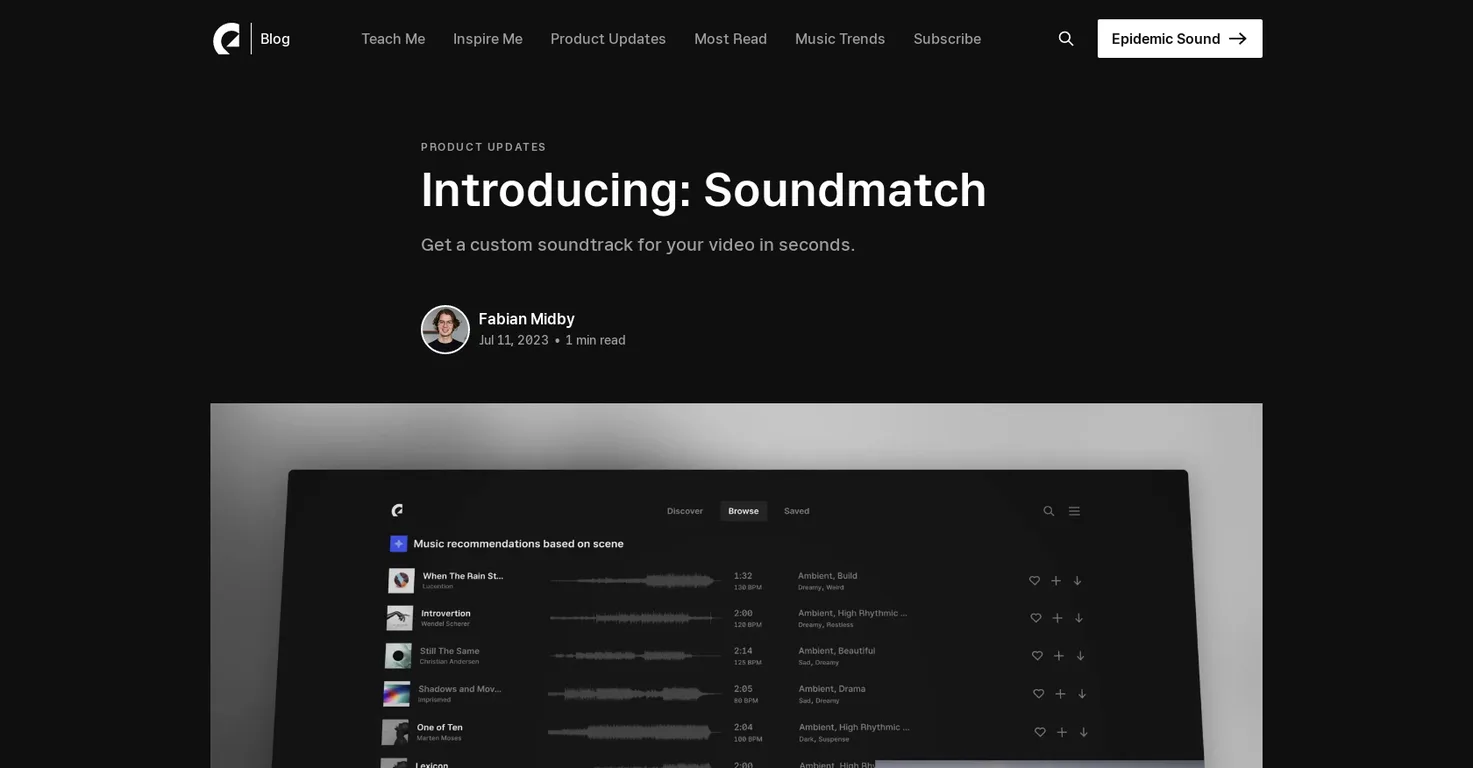 Epidemic Sound screenshot