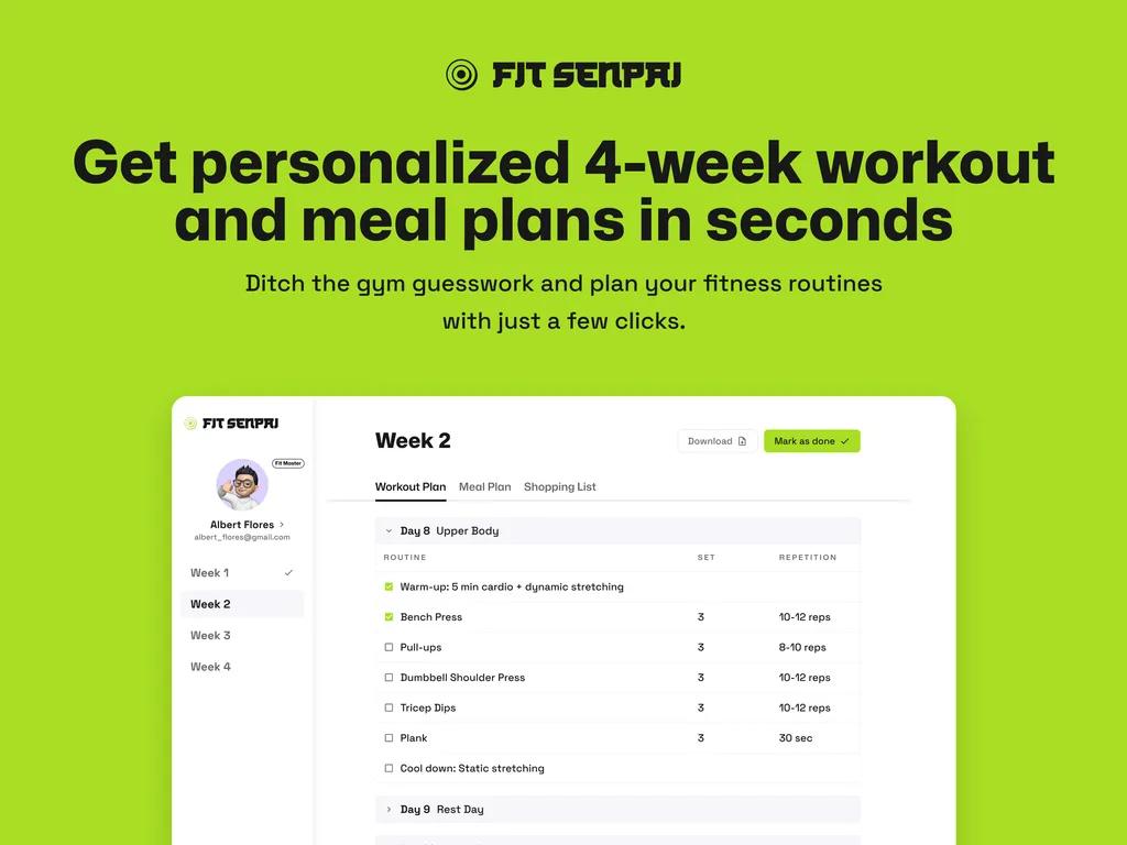 Fit Senpai screenshot