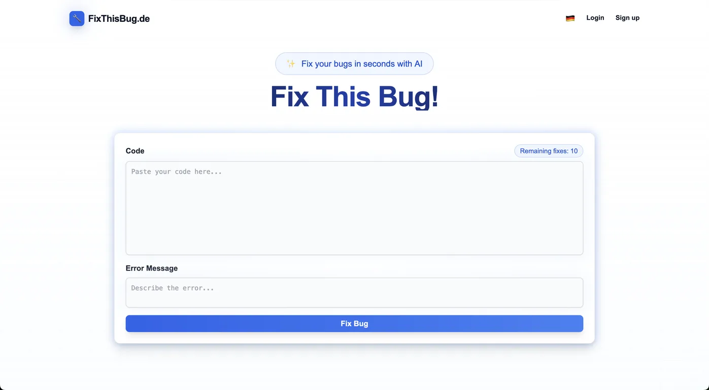 FixThisBug.de screenshot