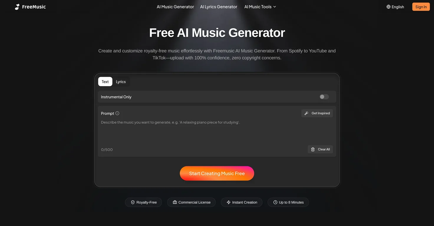 FreeMusic AI screenshot