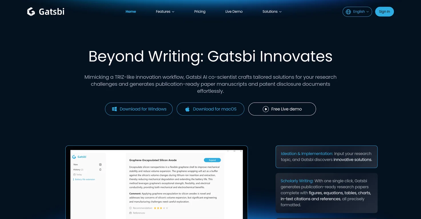Gatsbi AI screenshot