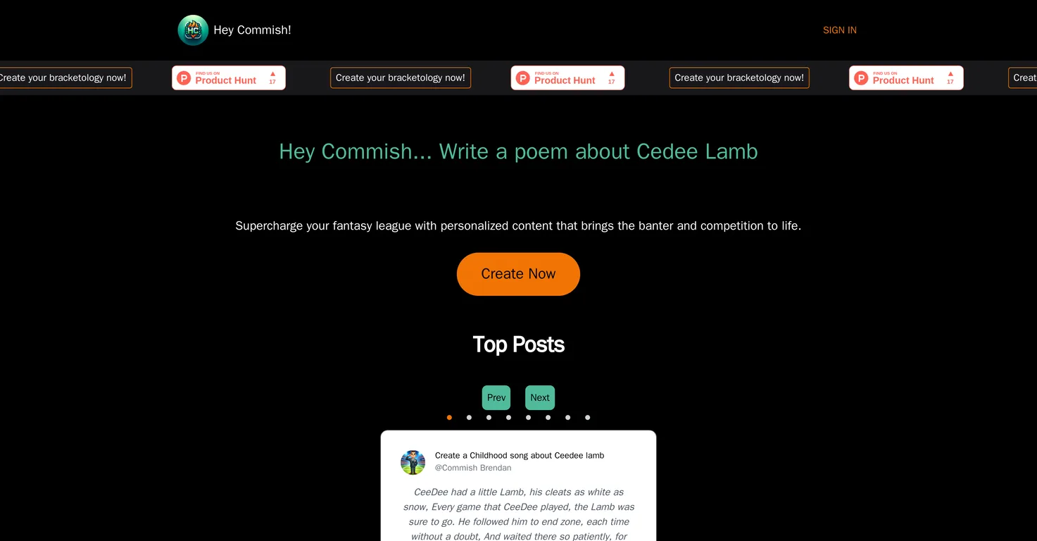 HeyCommish screenshot