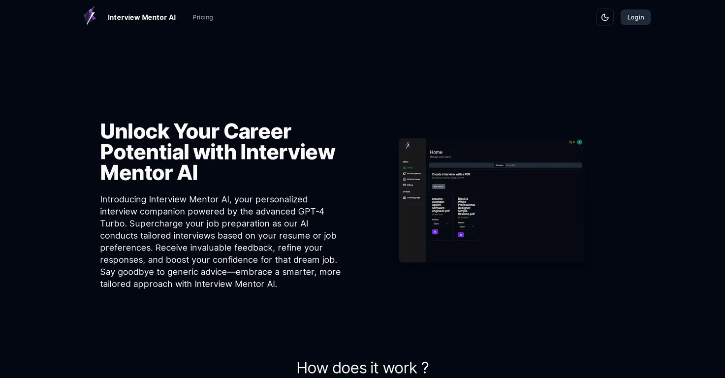 Interview Mentor AI screenshot