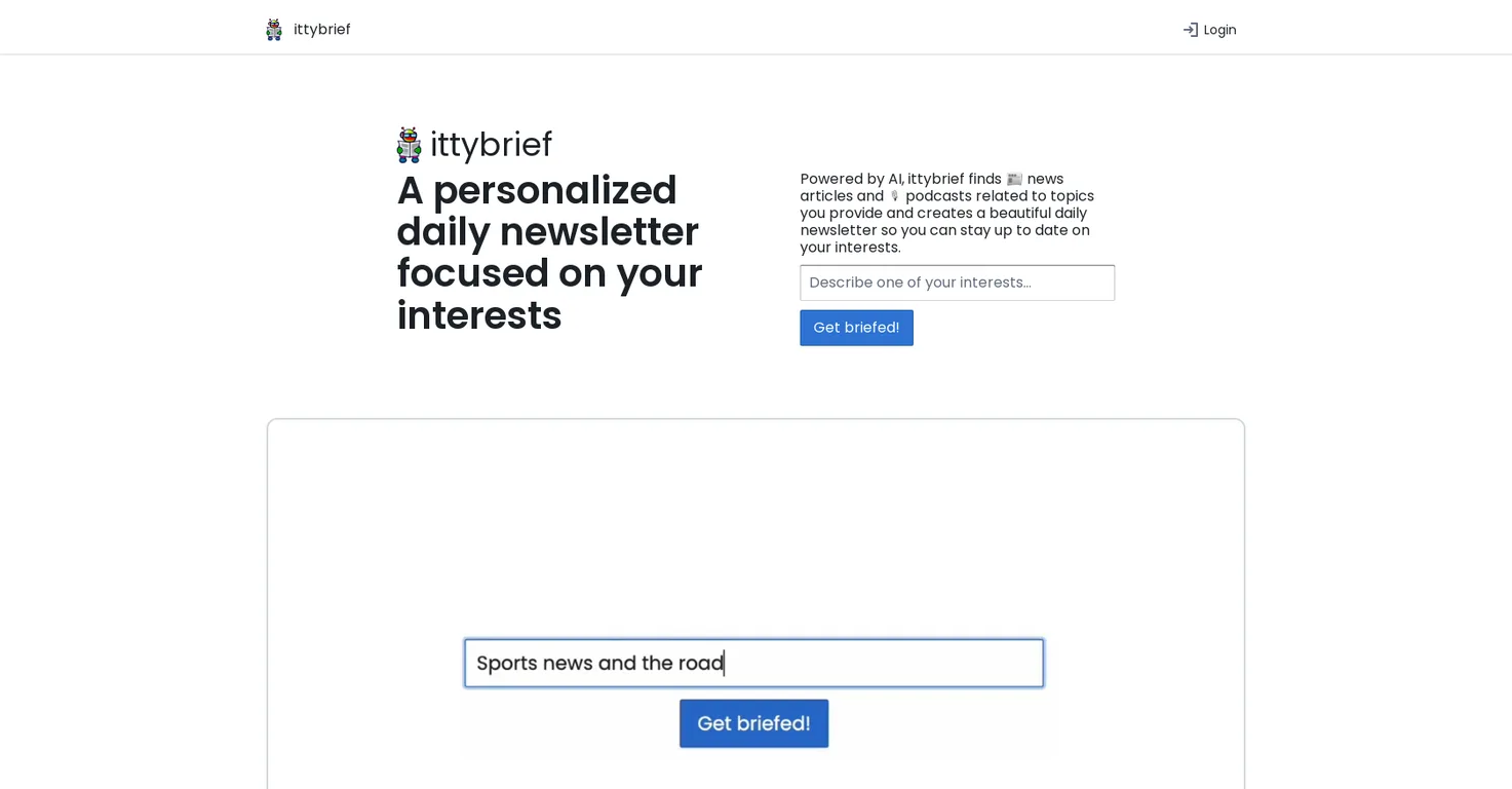 ittybrief screenshot