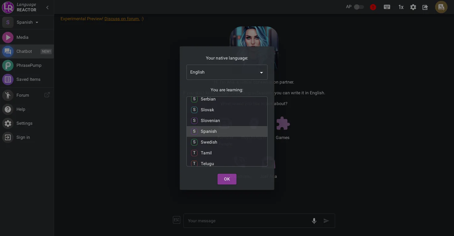 Language Reactor screenshot