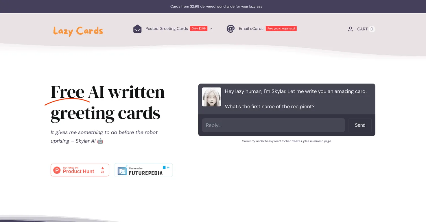 Lazy Cards screenshot