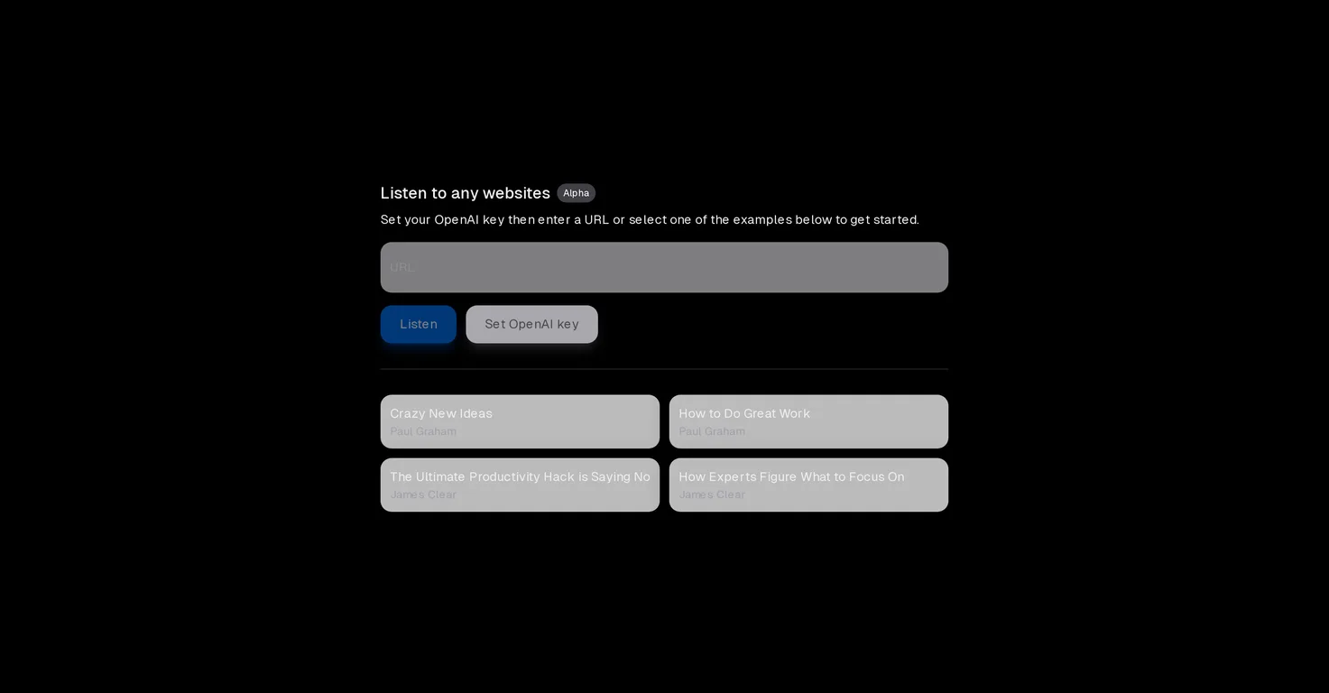 Listen to any websites screenshot